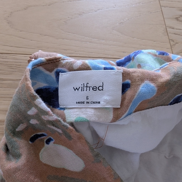 Aritzia WILFRED Fatale Camisole Ruched Floral Tube Top 100% Linen No Straps - Picture 4 of 10